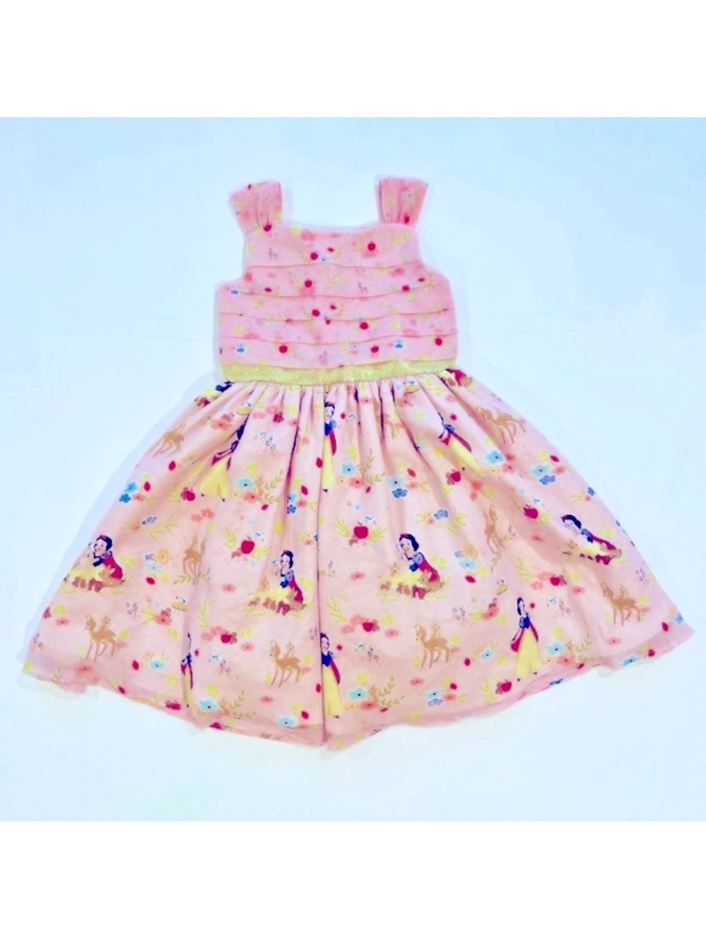 Disney Store Snow White Dress Girls 3T Fancy Organza Satin Princess Apples Deer